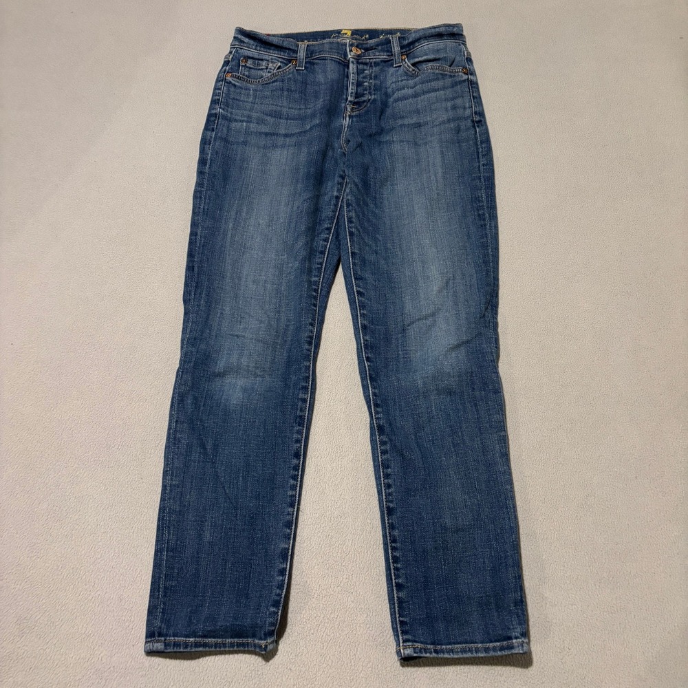 7 For All Mankind Josefina Skinny Boyfriend Womens Blue Jeans Size 26 Denim